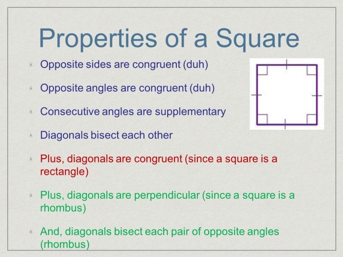 Properties of rhombuses rectangles and squares worksheet answers